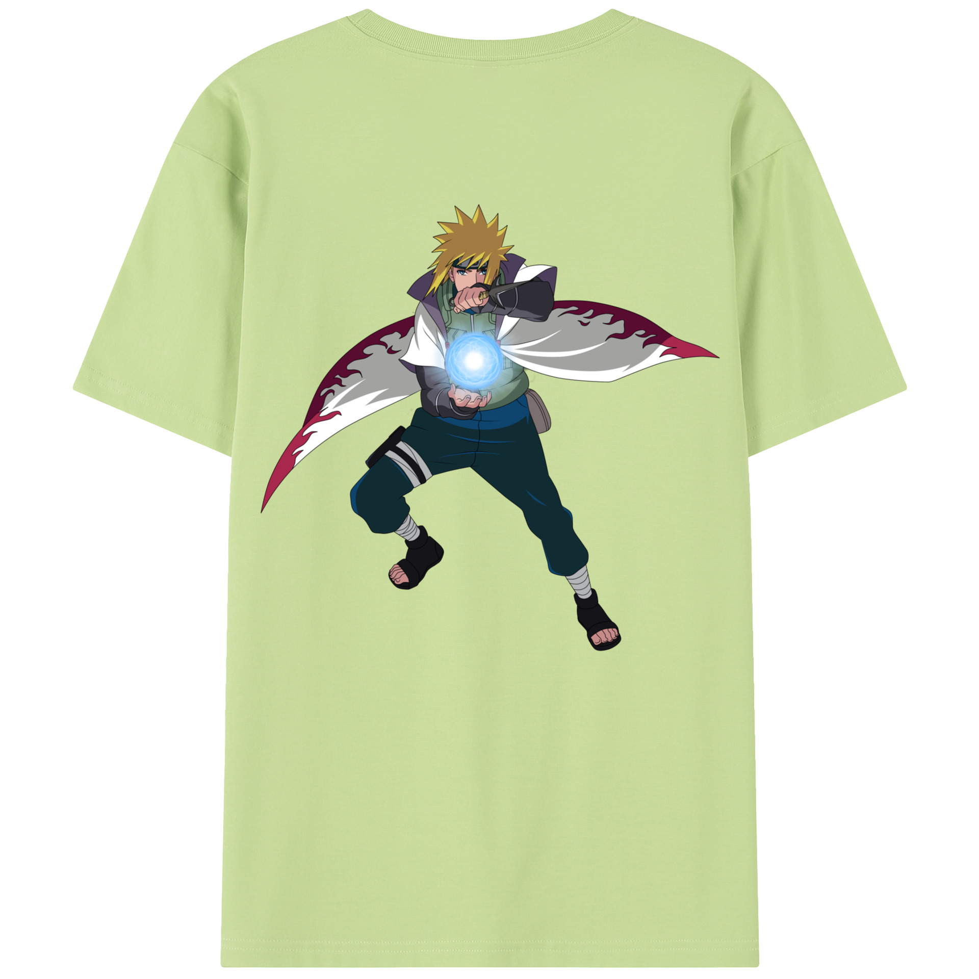 （画像用） NARUTO -ナルト- 波風 ミナト Namikaze Minato 綿100％半袖Tシャツ（背面プリント）